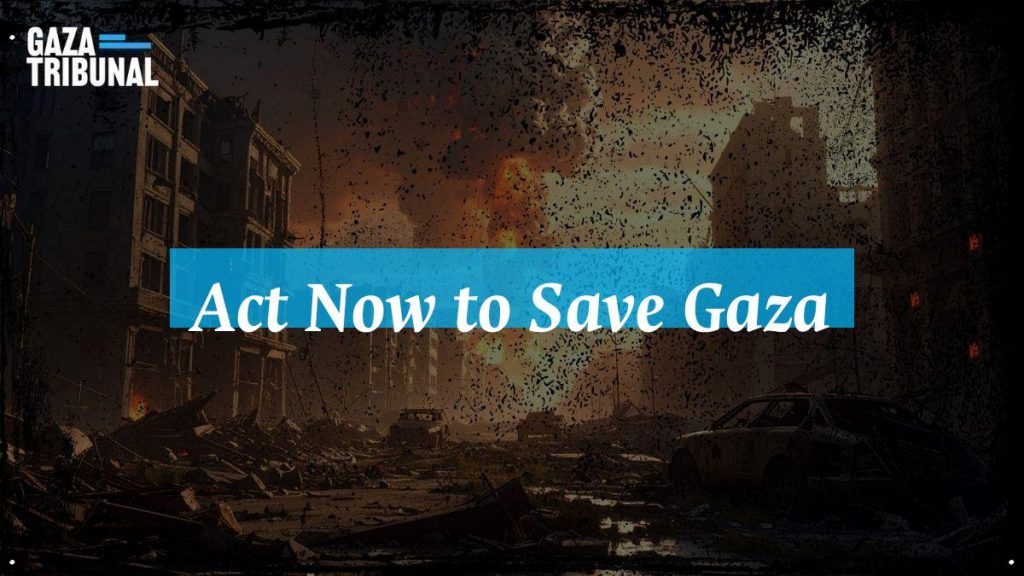 A gathering of activists discussing urgent humanitarian issues related to Gaza in a conference setting.