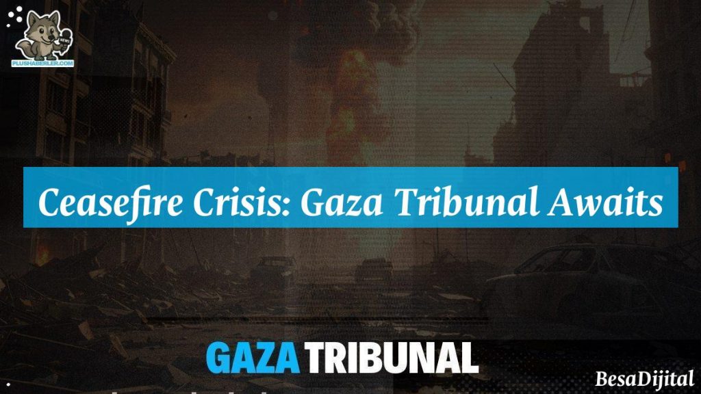 A tense gathering of officials discussing the Gaza Tribunal amidst rising conflict in the region.