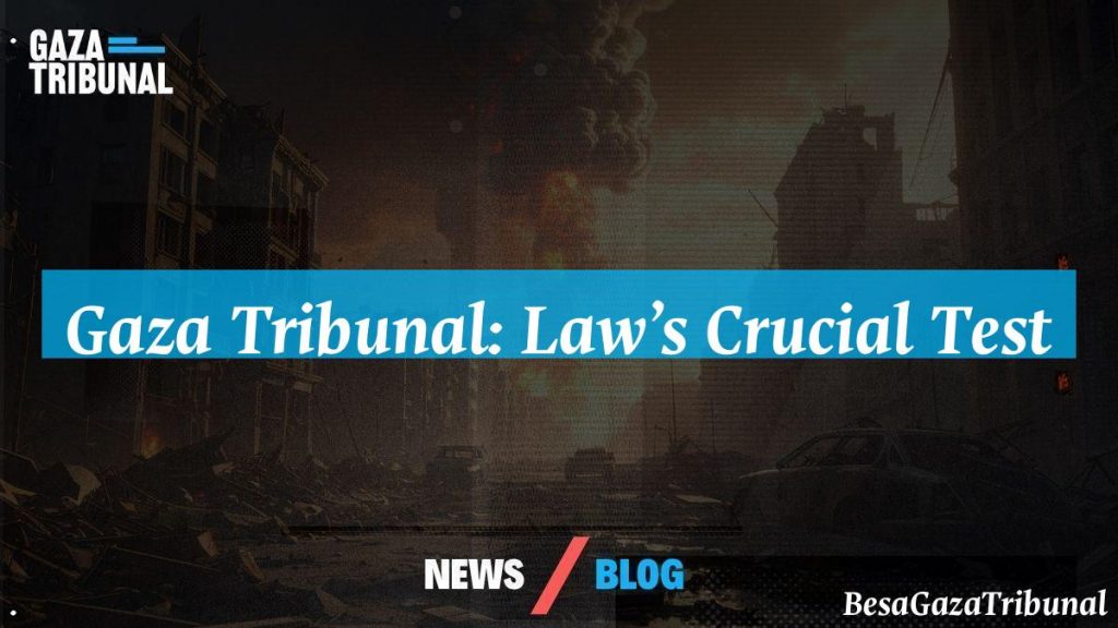 A glimpse of the Gaza Tribunal symbolizing justice amidst chaos and conflict.