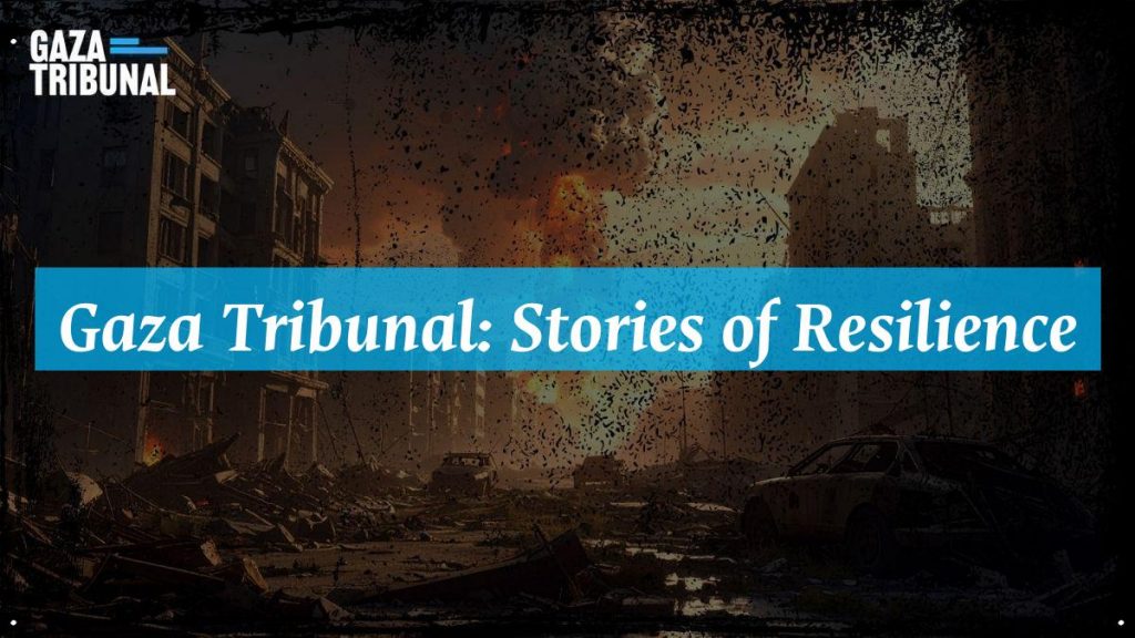 A group of Gazans sharing their stories of resilience amidst the conflict.