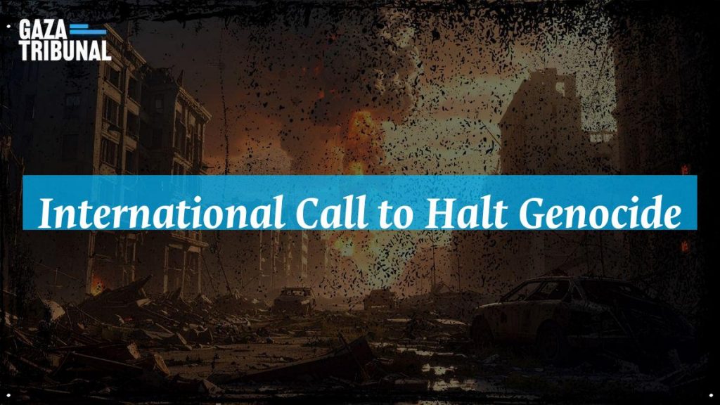 Human rights activists gather to advocate for intervention in Gaza amidst a humanitarian crisis.
