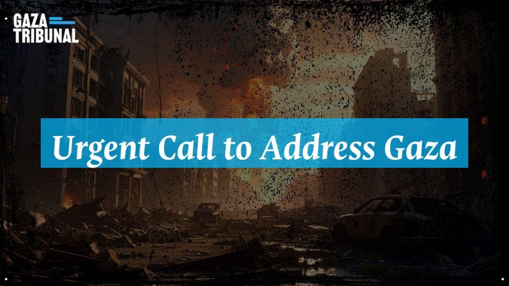 A group of advocates gathers to discuss the urgent Gaza crisis and seek international action.