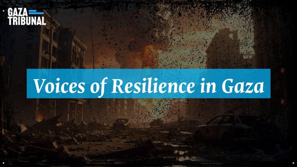 Portrait of Muhammad Abu Nada amidst rubble, symbolizing resilience in Gaza.